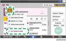 Illustration de l'écran du panneau de commande