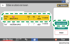 Illustration de l'écran du panneau de commande