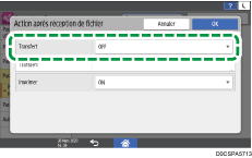 Illustration de l'écran du panneau de commande