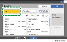Illustration de l'écran du panneau de commande