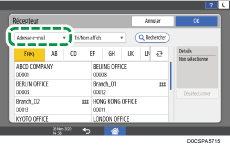 Illustration de l'écran du panneau de commande