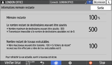 Illustration de l'écran du panneau de commande