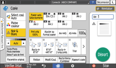 Illustration de l'écran du panneau de commande
