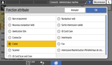 Illustration de l'écran du panneau de commande