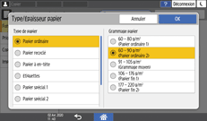 Illustration de l'écran du panneau de commande