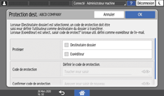 Illustration de l'écran du panneau de commande