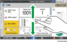 Illustration de l'écran du panneau de commande