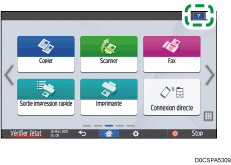 Illustration de l'écran du panneau de commande
