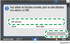 Illustration de l'écran du panneau de commande