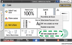 Illustration de l'écran du panneau de commande