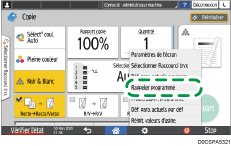 Illustration de l'écran du panneau de commande