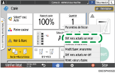 Illustration de l'écran du panneau de commande
