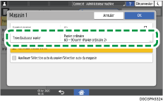 Illustration de l'écran du panneau de commande