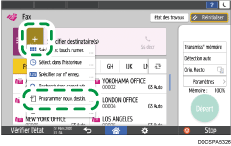 Illustration de l'écran du panneau de commande