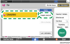 Illustration de l'écran du panneau de commande