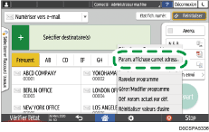 Illustration de l'écran du panneau de commande