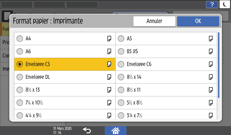 Illustration de l'écran du panneau de commande