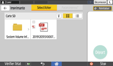 Illustration de l'écran du panneau de commande