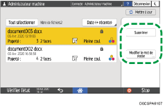 Illustration de l'écran du panneau de commande