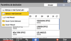 Illustration de l'écran du panneau de commande