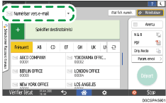 Illustration de l'écran du panneau de commande