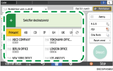 Illustration de l'écran du panneau de commande