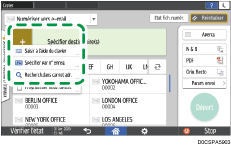Illustration de l'écran du panneau de commande