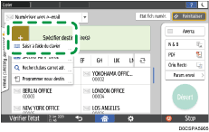 Illustration de l'écran du panneau de commande