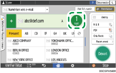Illustration de l'écran du panneau de commande