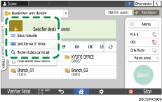 Illustration de l'écran du panneau de commande
