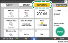 Illustration de l'écran du panneau de commande