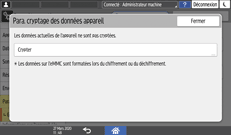 Illustration de l'écran du panneau de commande