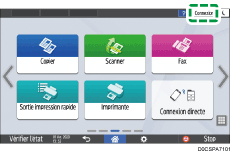 Illustration de l'écran du panneau de commande