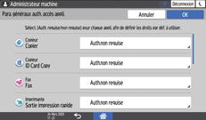 Illustration de l'écran du panneau de commande