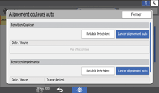 Illustration de l'écran du panneau de commande