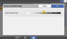 Illustration de l'écran du panneau de commande