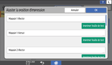 Illustration de l'écran du panneau de commande