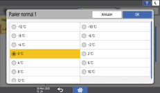 Illustration de l'écran du panneau de commande