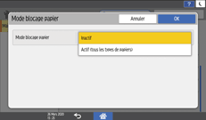 Illustration de l'écran du panneau de commande