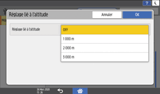 Illustration de l'écran du panneau de commande