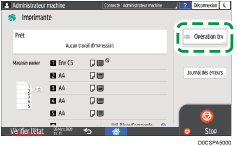 Illustration de l'écran du panneau de commande