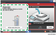 Illustration de l'écran du panneau de commande