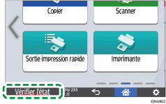 Illustration de l'écran du panneau de commande