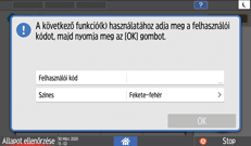 A kezelőpanel ismertetése