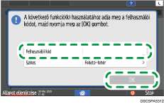 A kezelőpanel ismertetése
