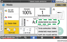 A kezelőpanel ismertetése