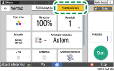 A kezelőpanel ismertetése