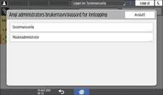 Illustrasjon av betjeningspanelet