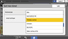 Illustrasjon av betjeningspanelet
