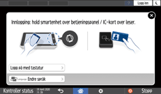 Illustrasjon av betjeningspanelet